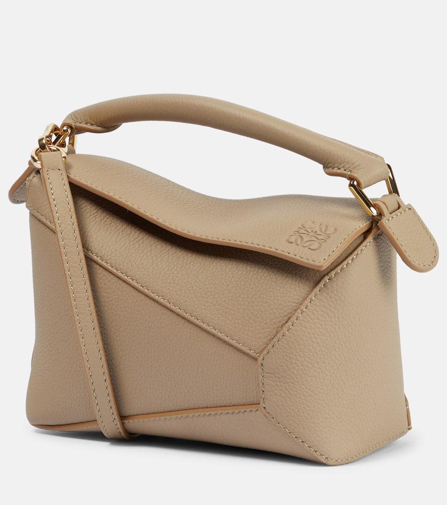 loewe puzzle edge mini leather tote bag