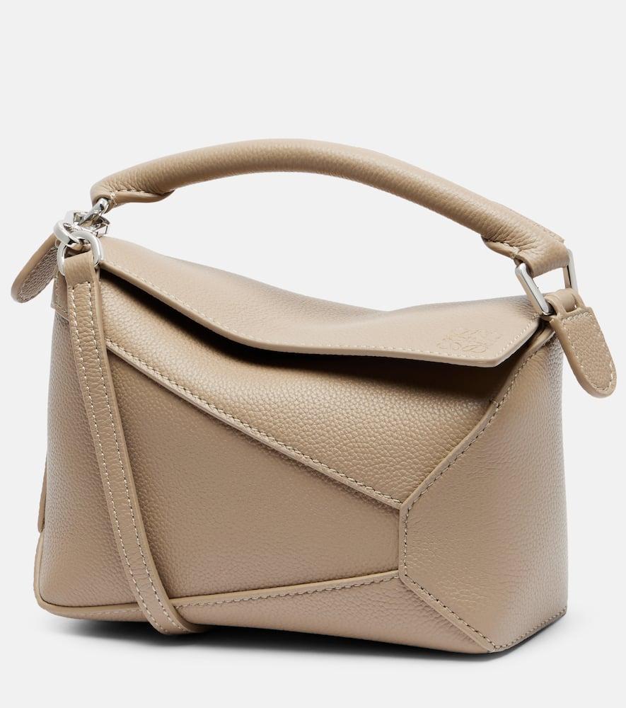 loewe puzzle edge mini leather tote bag