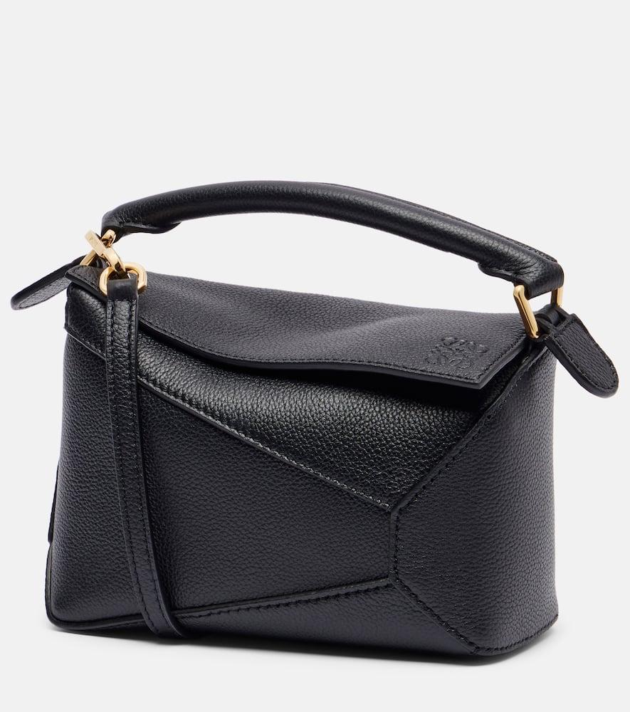 loewe puzzle edge mini leather tote bag