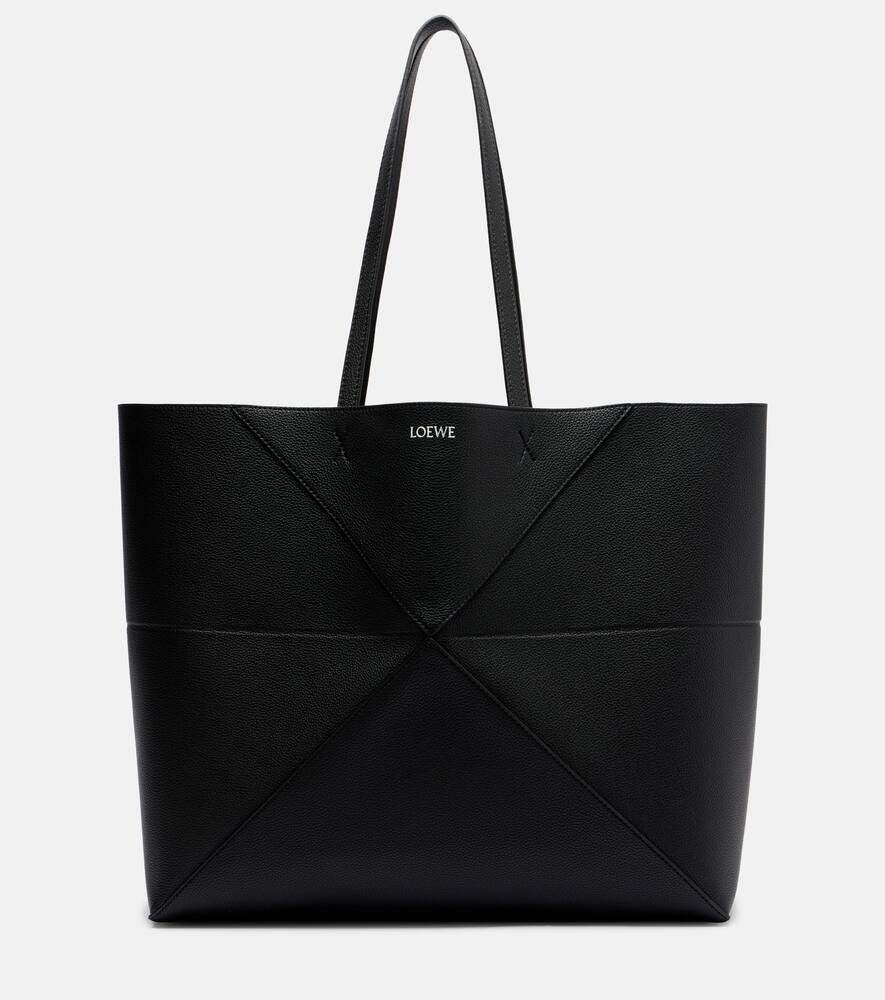 loewe puzzle fold large leather tote bag