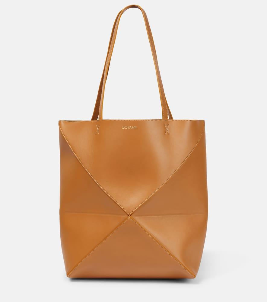 loewe puzzle fold medium leather tote bag