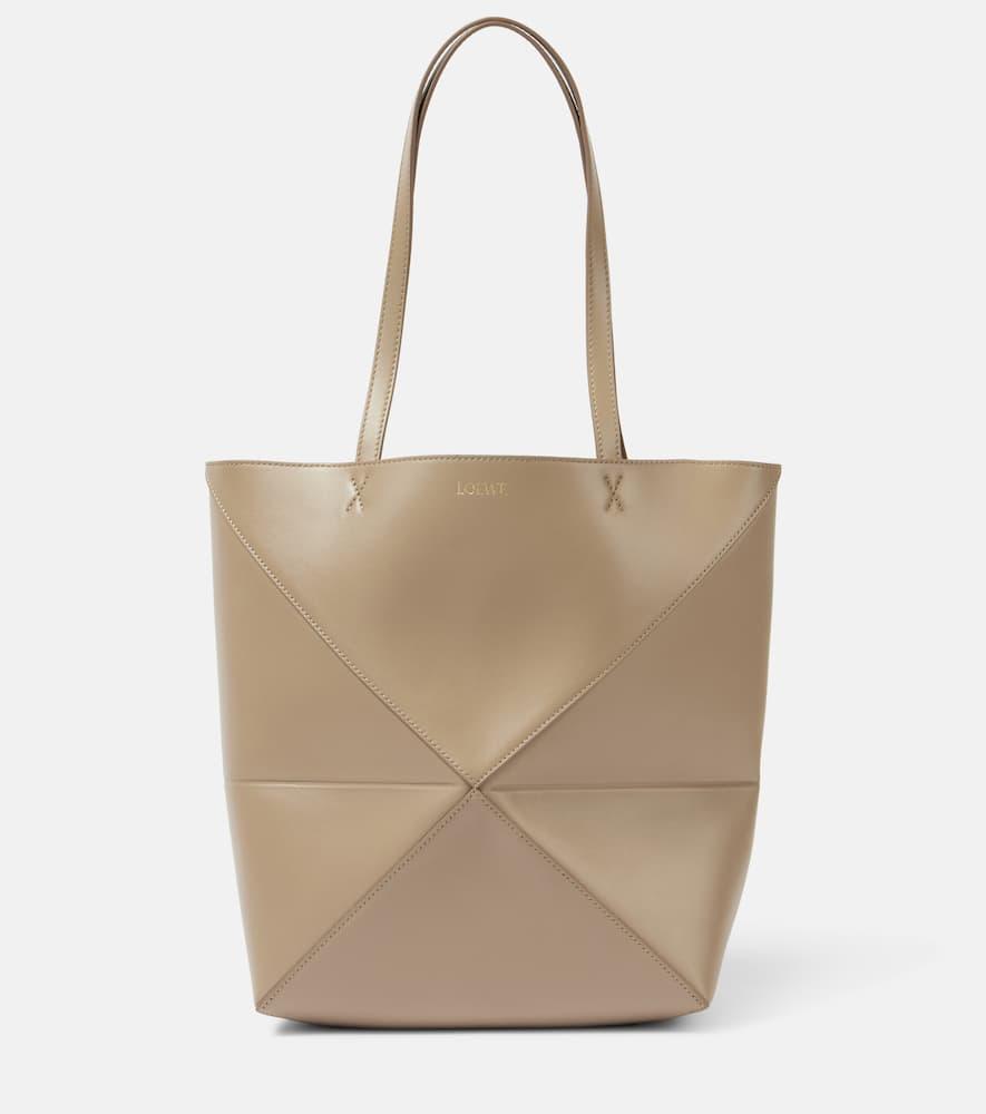 loewe puzzle fold medium leather tote bag