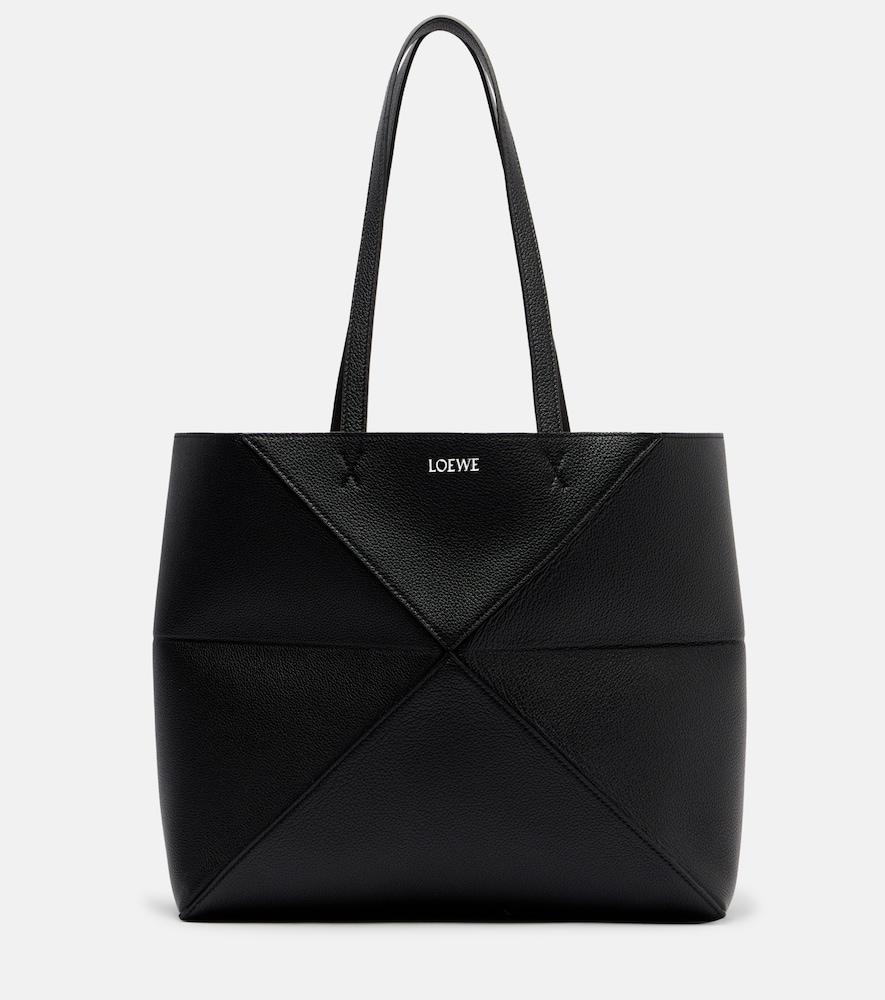 loewe puzzle fold medium leather tote bag