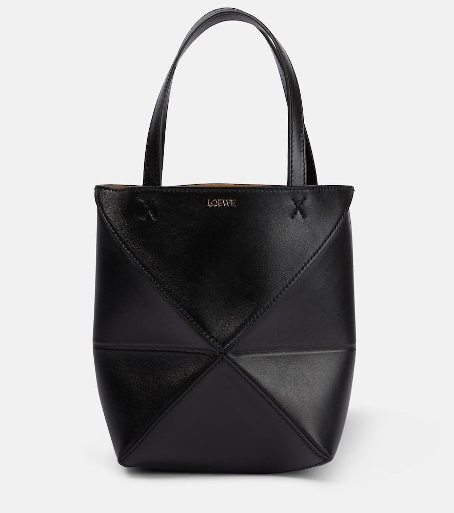 loewe puzzle fold mini leather tote bag