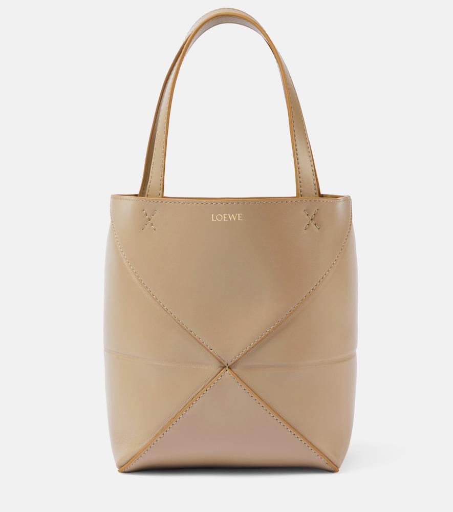 loewe puzzle fold mini leather tote bag