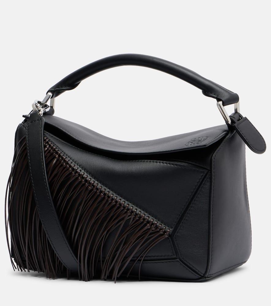 loewe puzzle small fringed leather shoulder bag