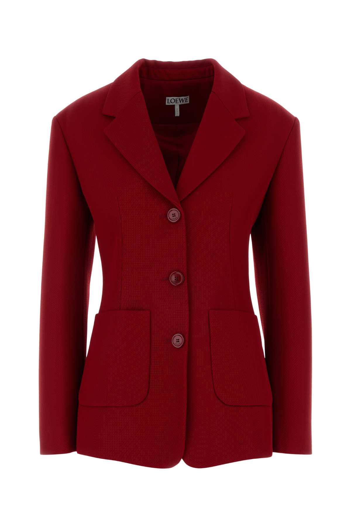 loewe red wool blend blazer