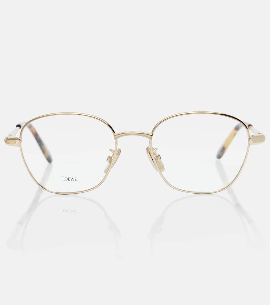loewe slim square metal glasses