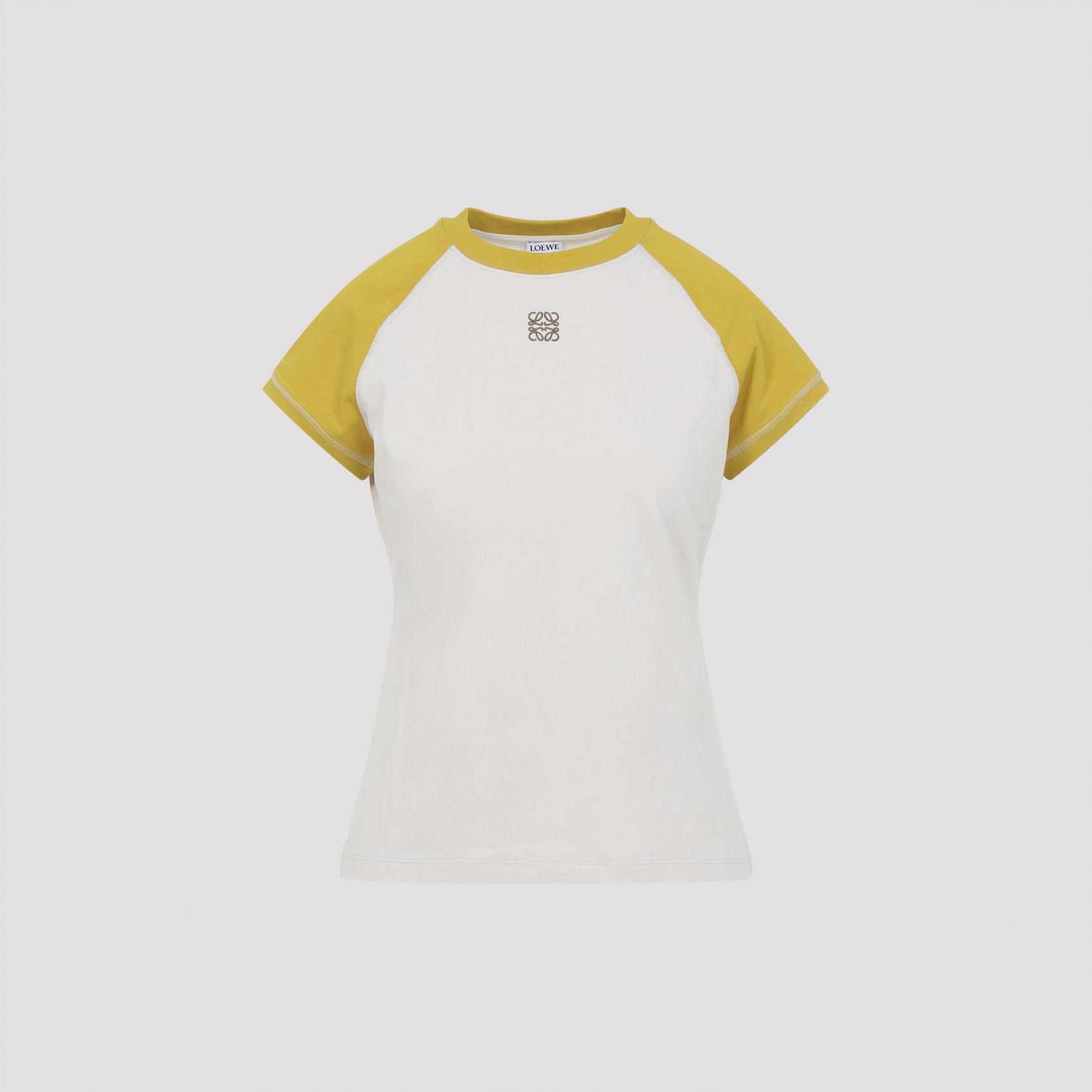 loewe small fit t-shirt nude & neutrals cotton viscose elastane tshirt - women