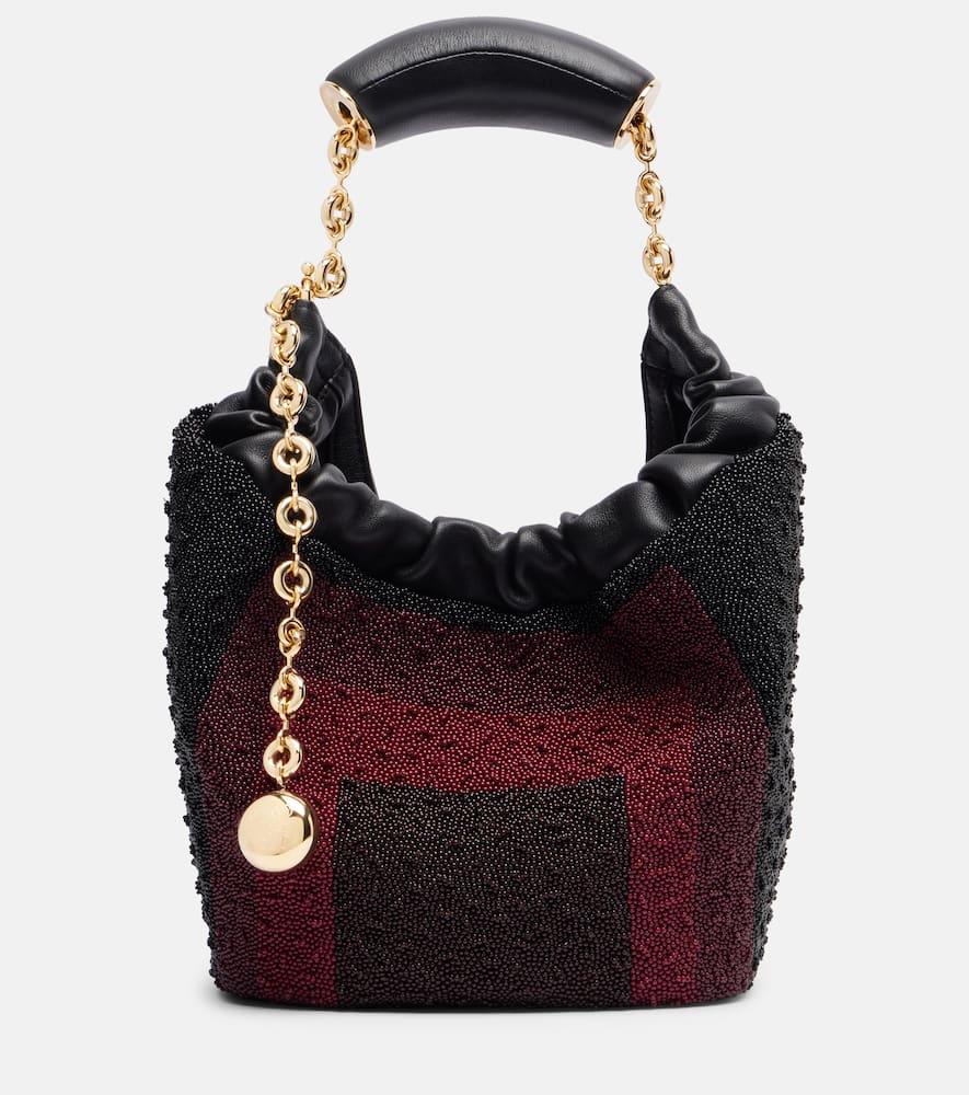 loewe squeeze mini beaded leather tote bag