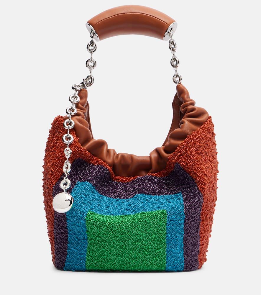 loewe squeeze mini beaded leather tote bag