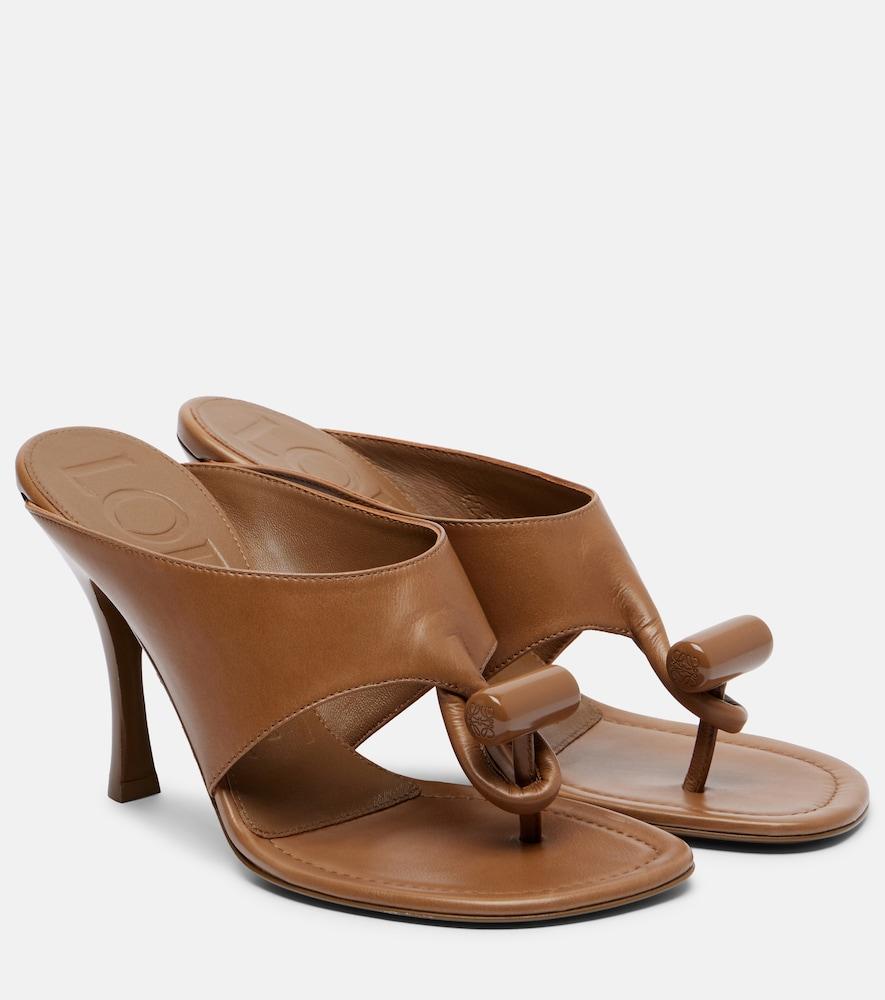 loewe toggle 90 leather thong sandals