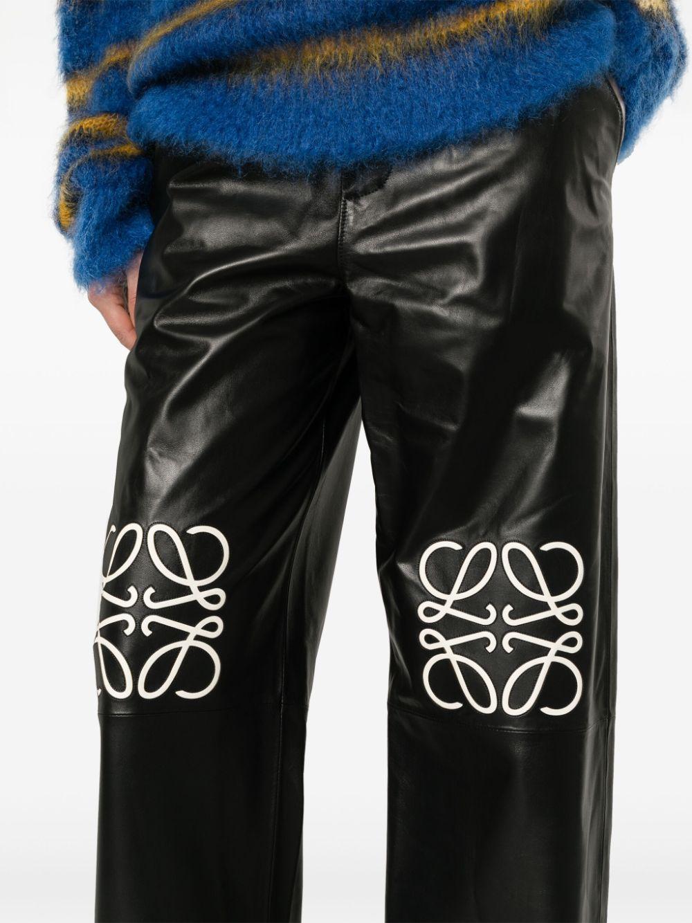 loewe trousers black nappa - women