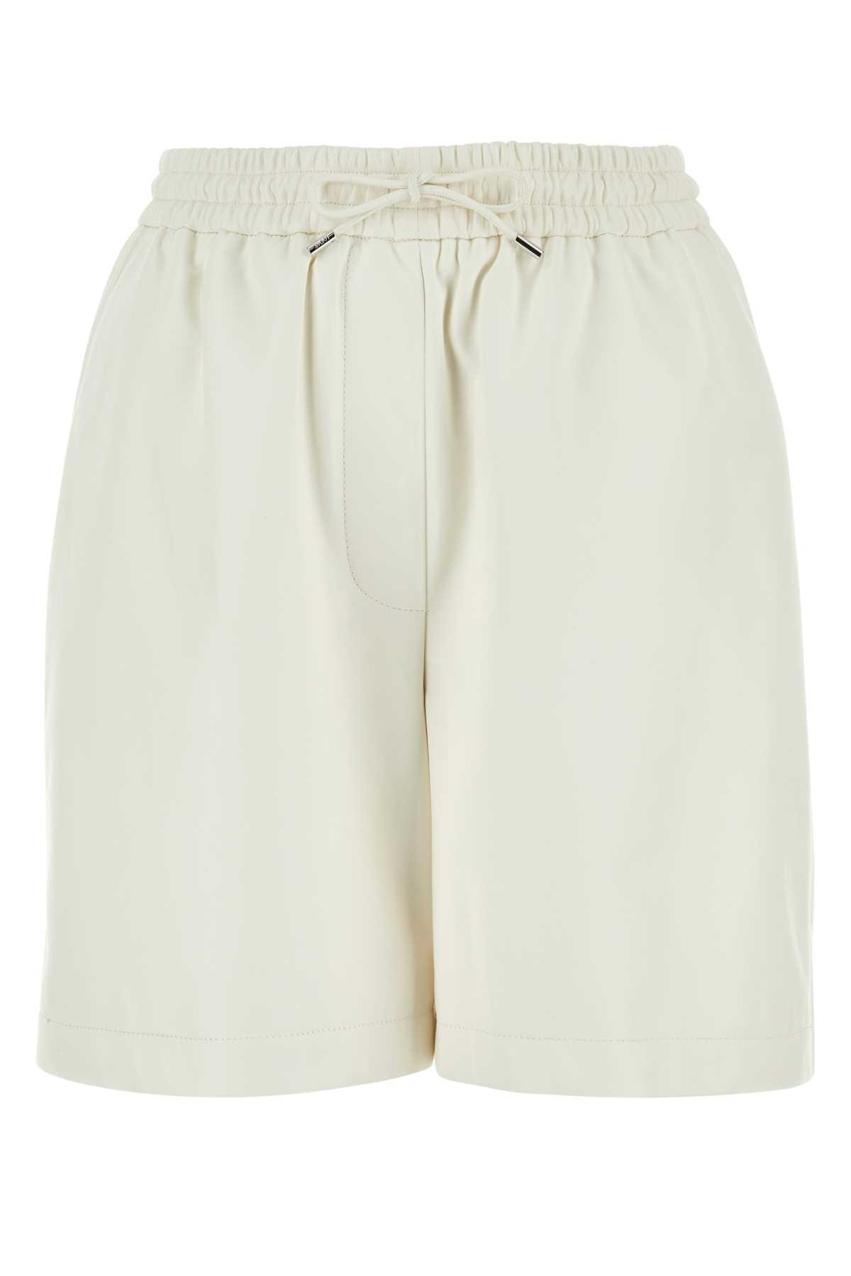 loewe white leather shorts