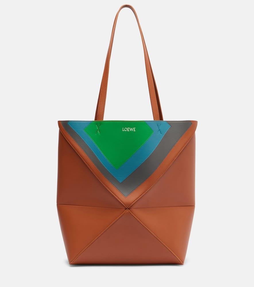 loewe x albers puzzle fold medium leather tote bag