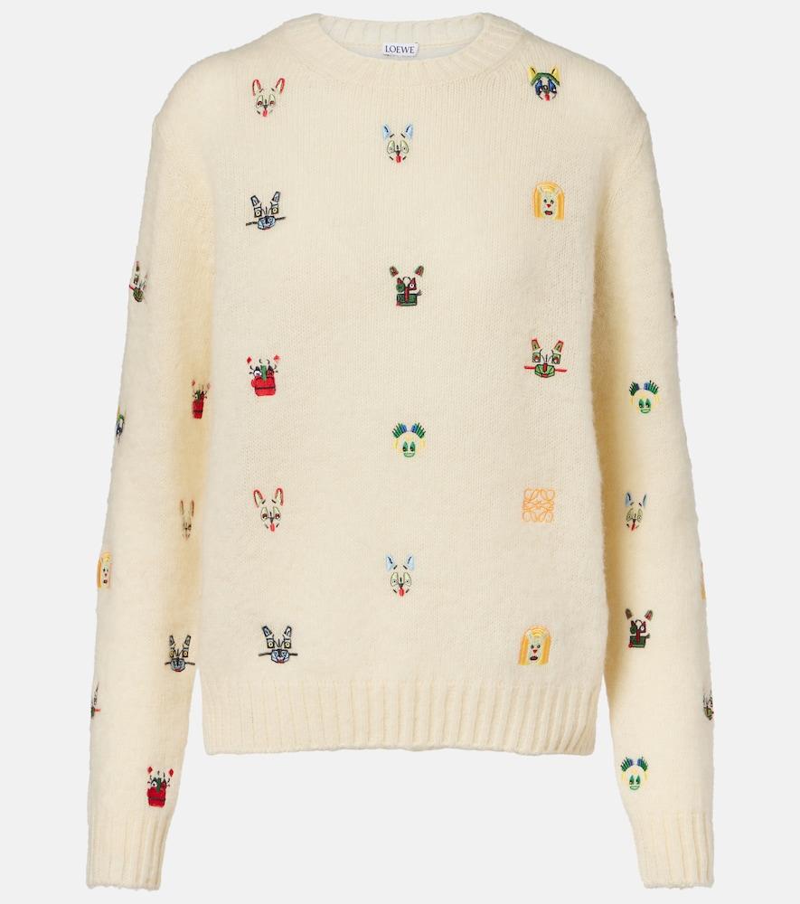 loewe x louis wain embroidered wool sweater