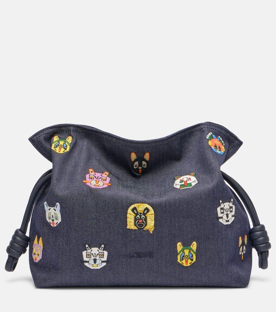 loewe x louis wain flamenco cats medium canvas clutch