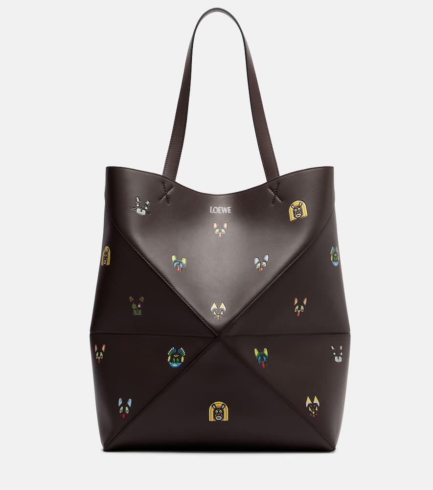 loewe x louis wain puzzle fold cats leather tote bag