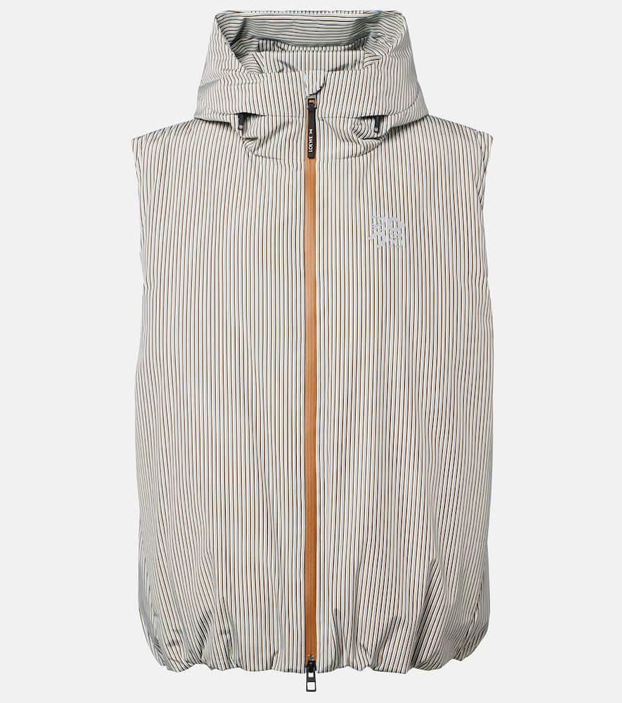 loewe x on hooded striped puffer vest
