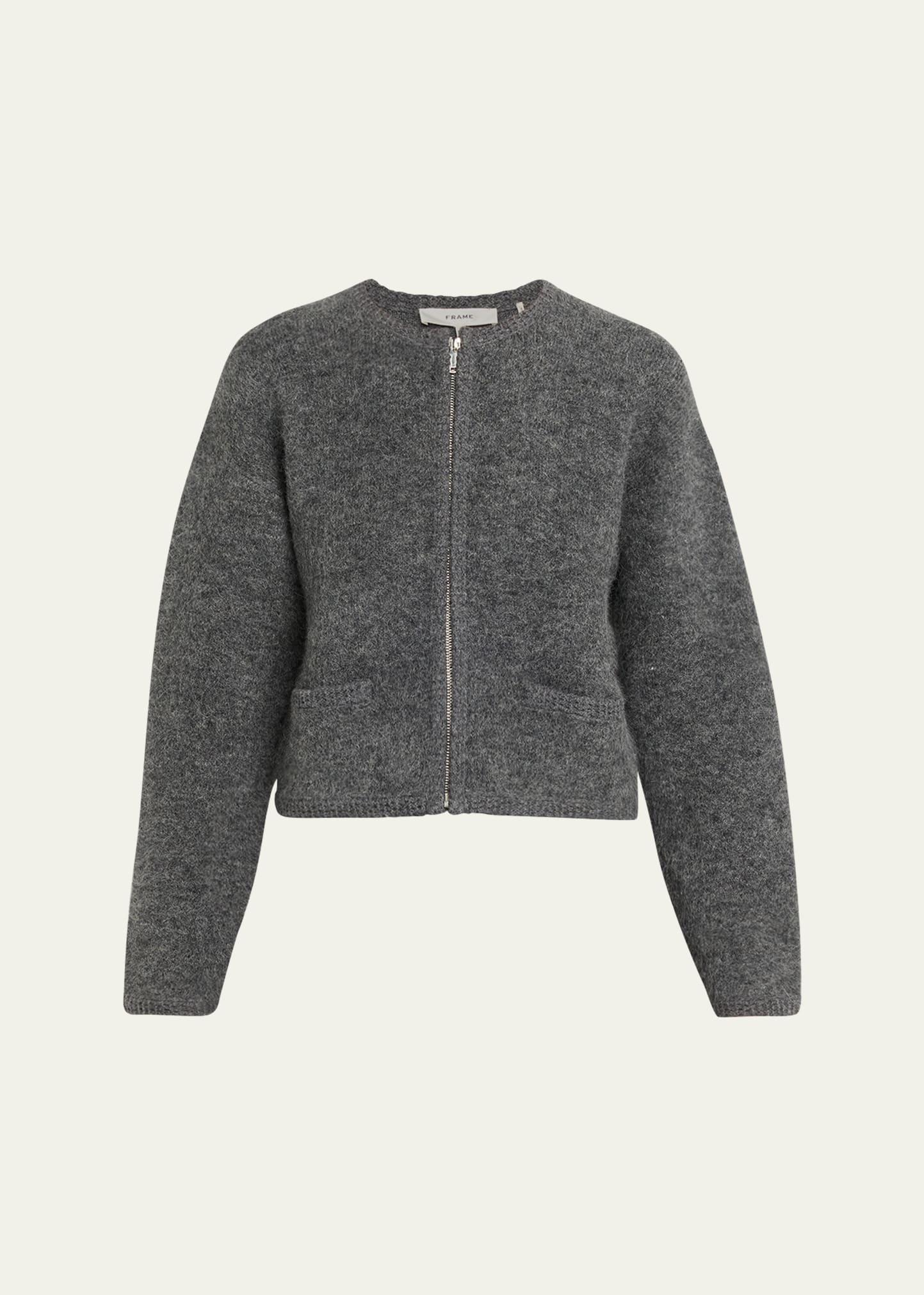 lofty crochet trim cashmere cardigan