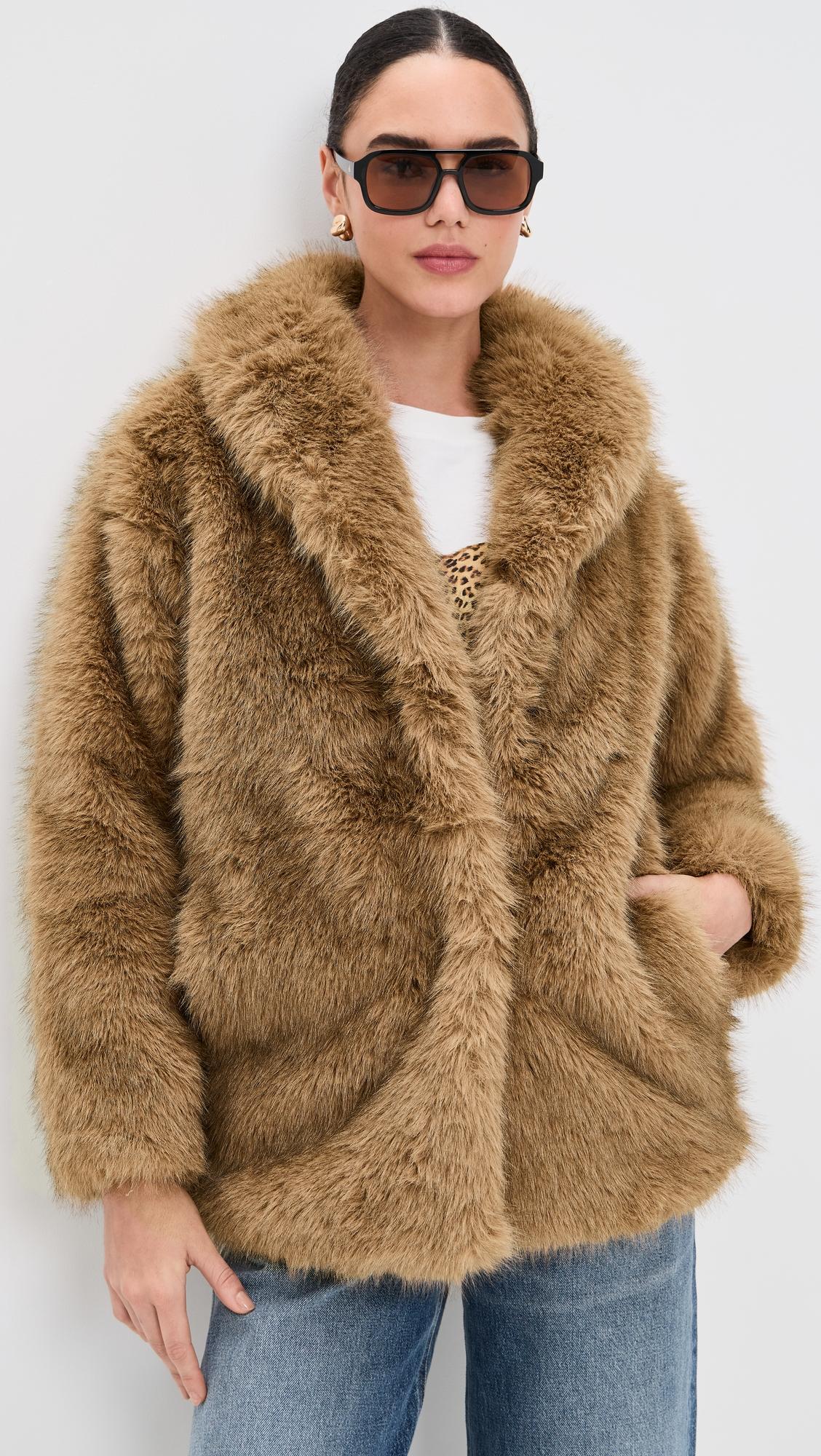 logan faux fur coat