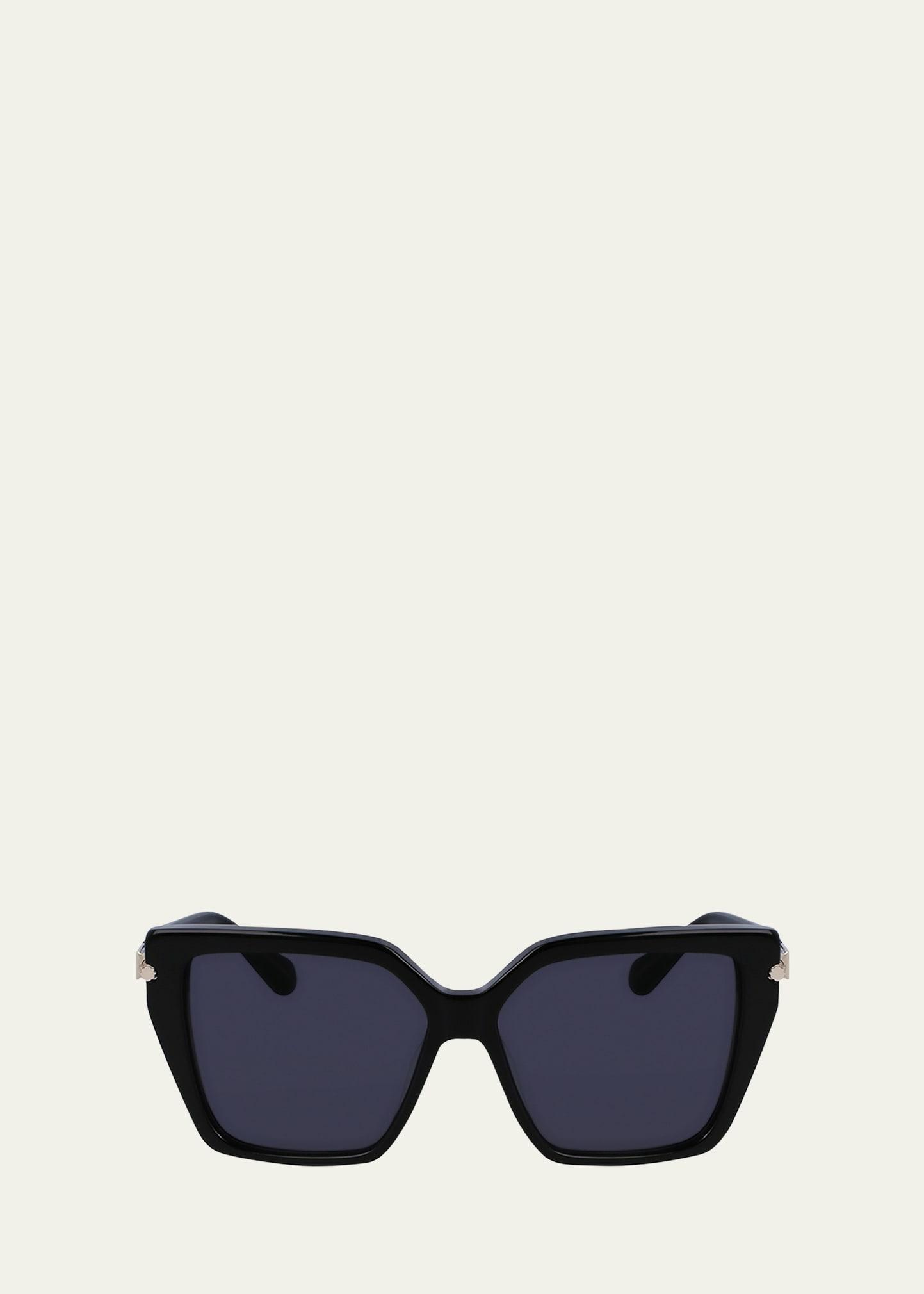 logo acetate & metal butterfly sunglasses