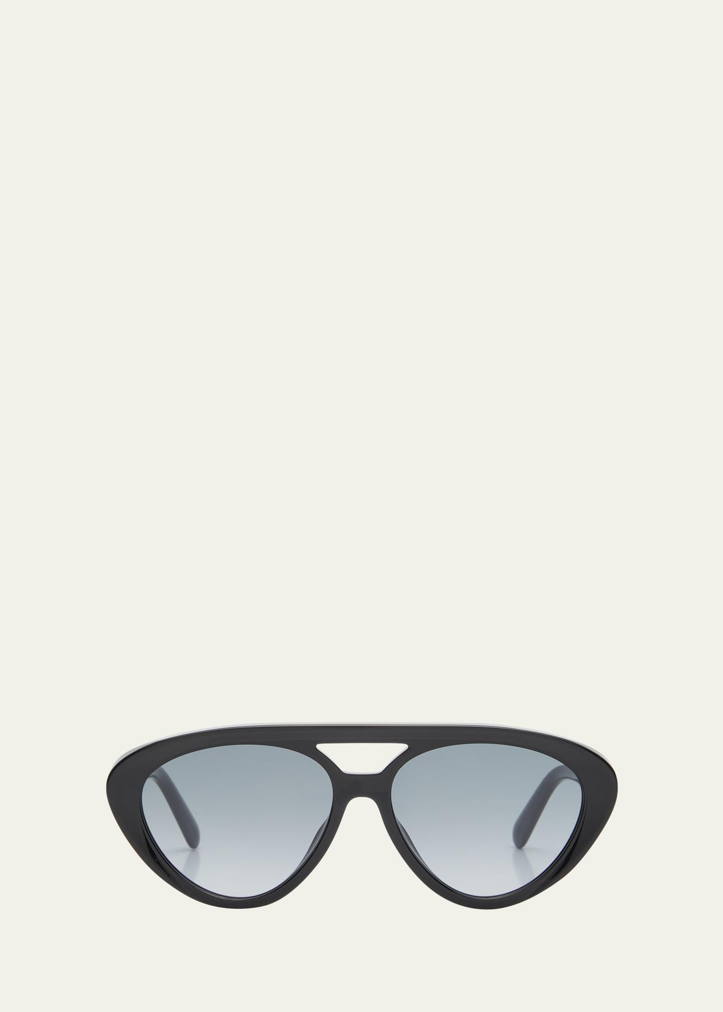 logo acetate aviator sunglasses