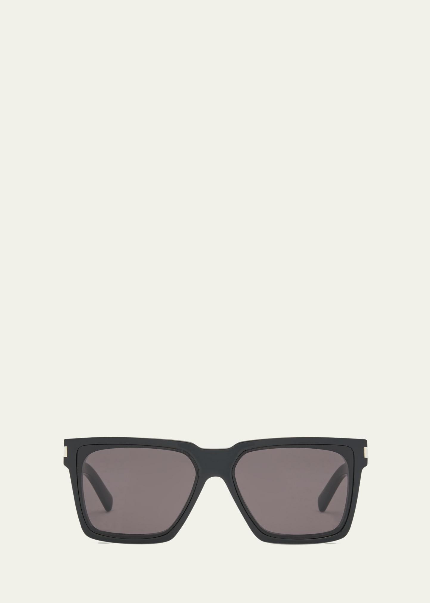 logo acetate rectangle sunglasses