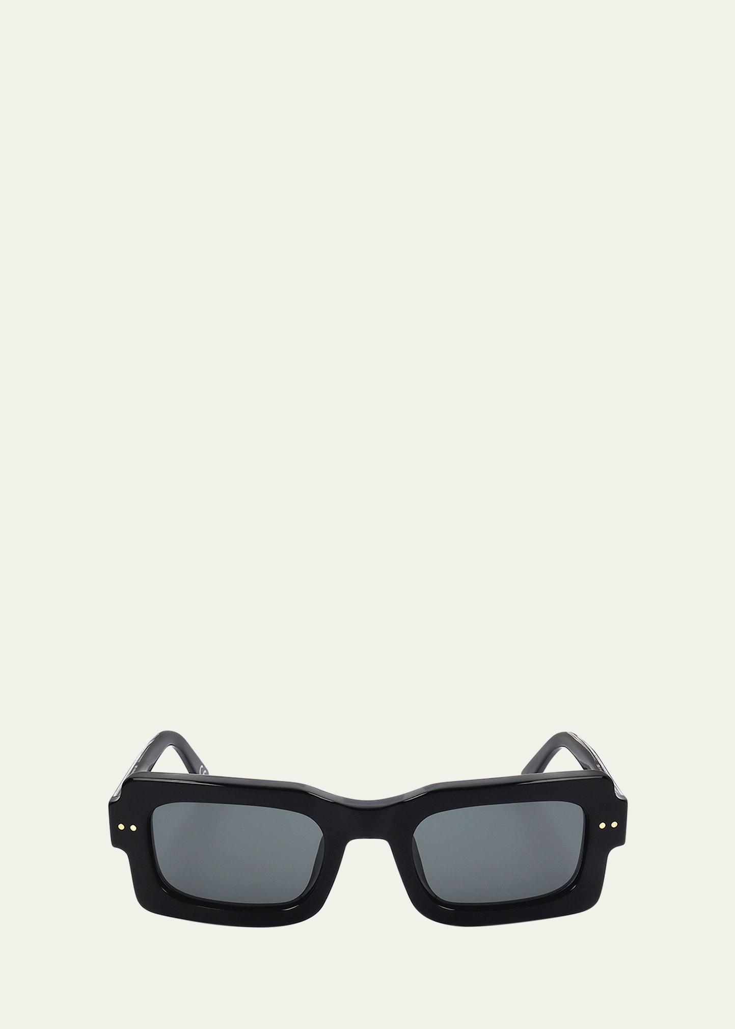 logo acetate rectangle sunglasses
