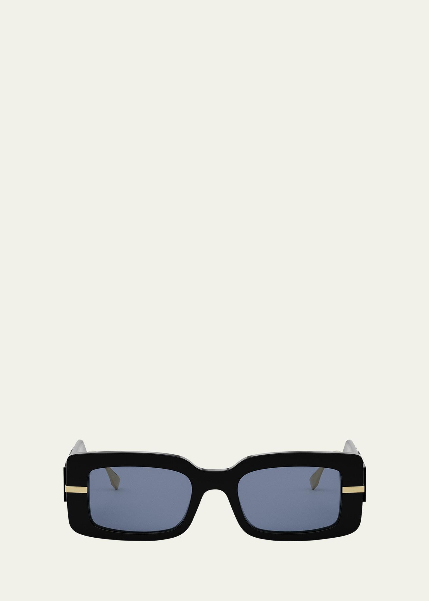 logo acetate rectangle sunglasses