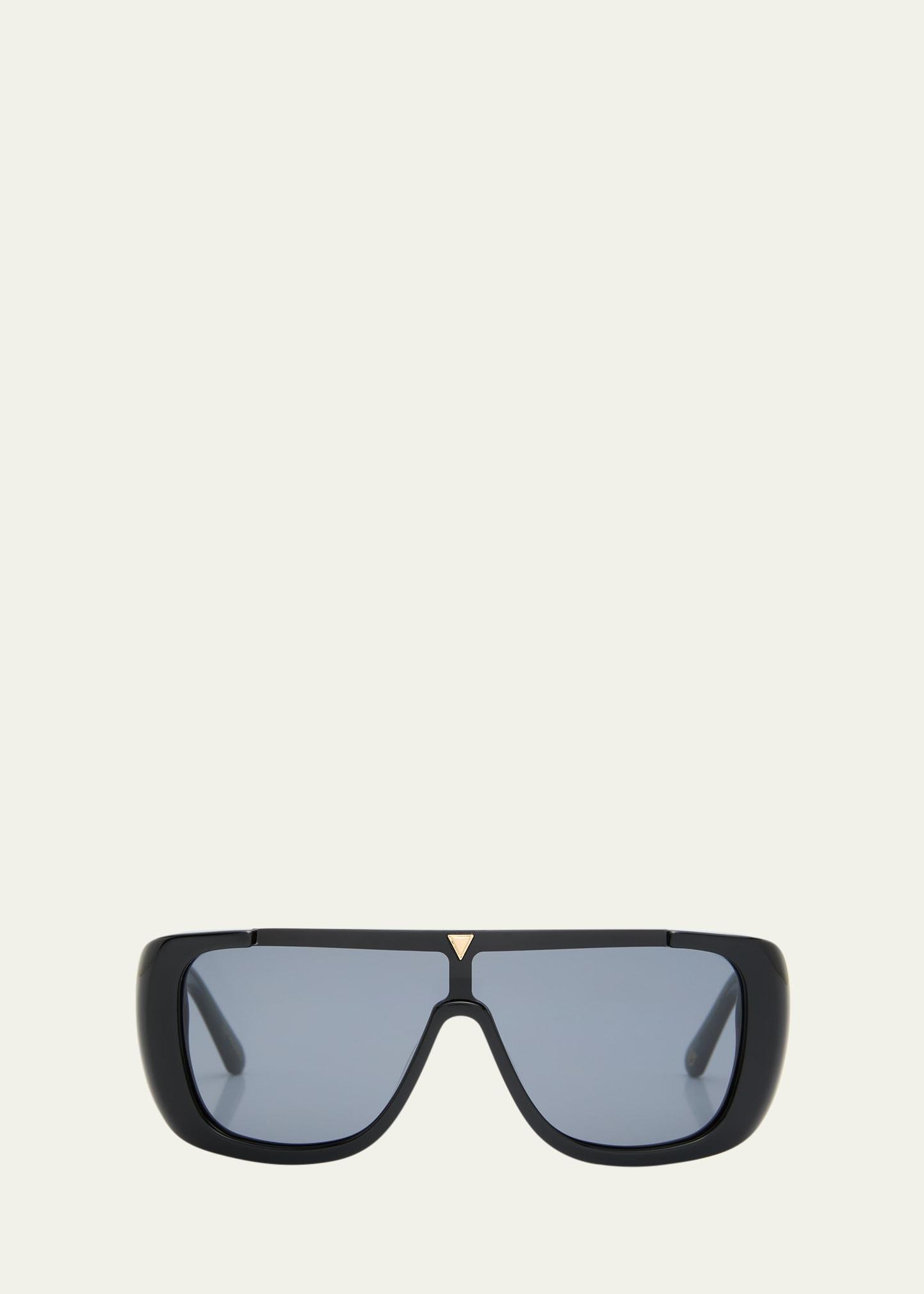 logo acetate shield sunglasses