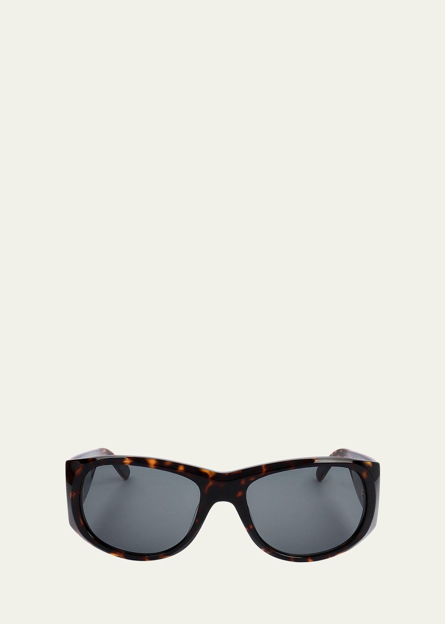 logo acetate wrap sunglasses