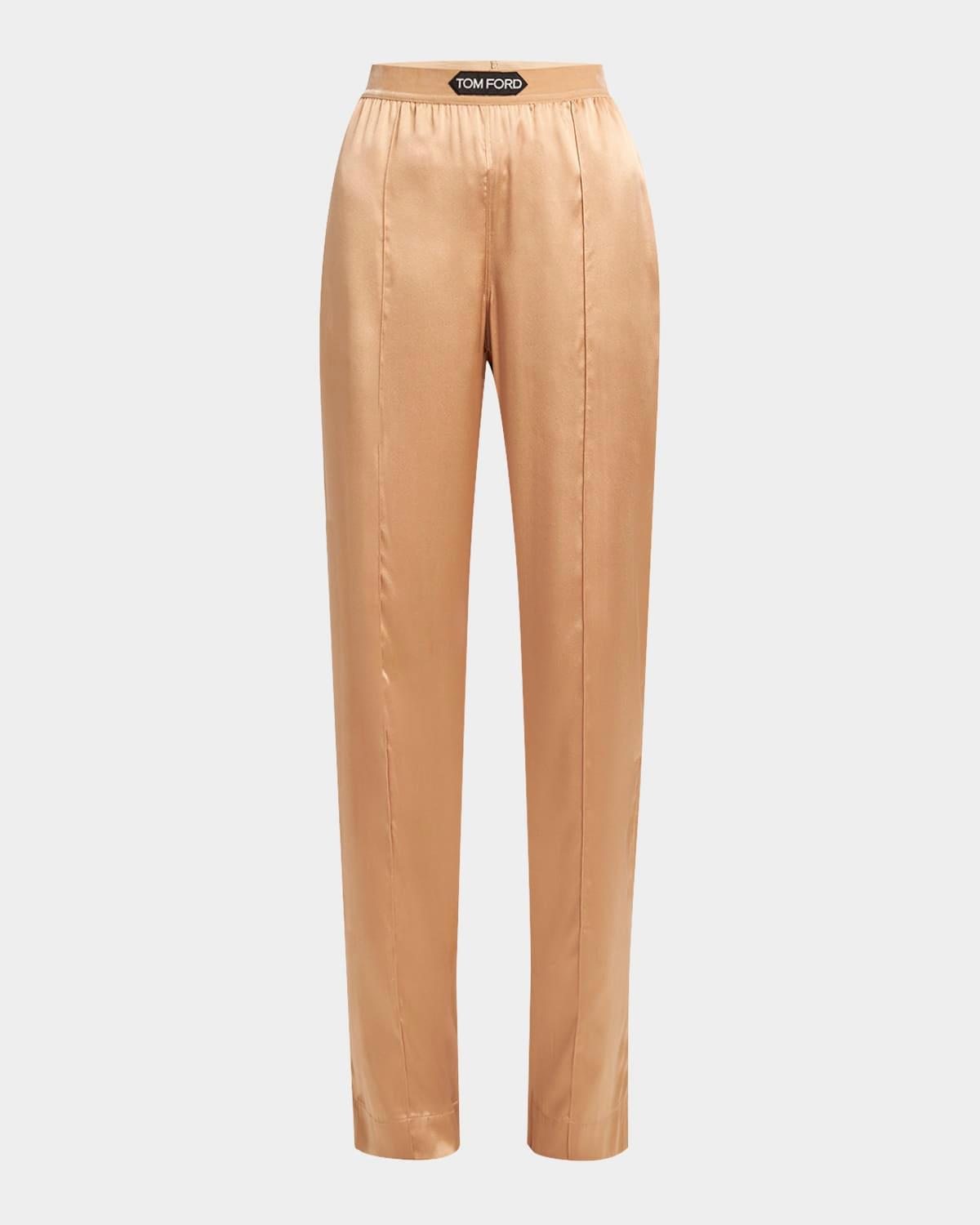 logo-banded silk pj pants