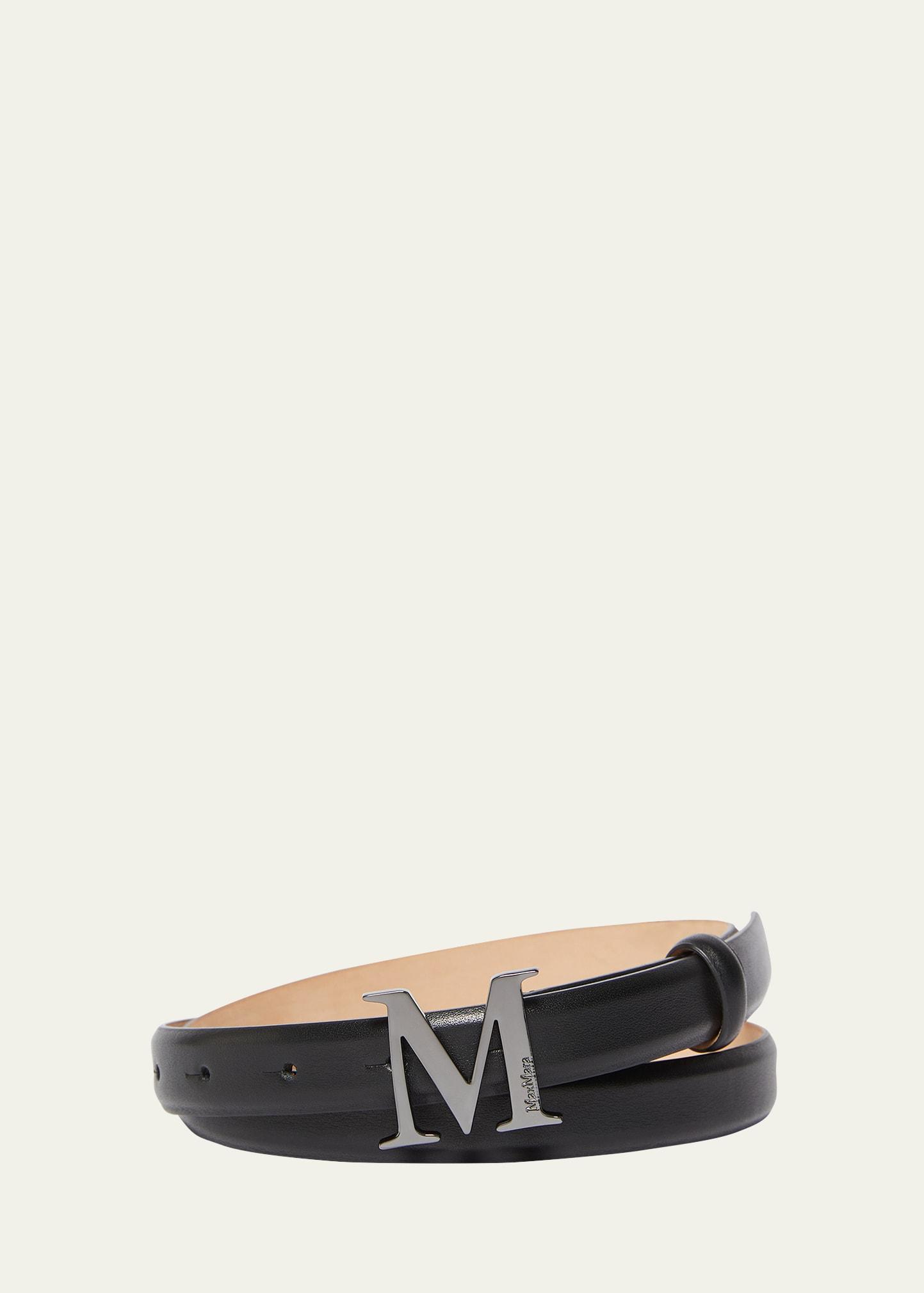 logo calf leather belt
