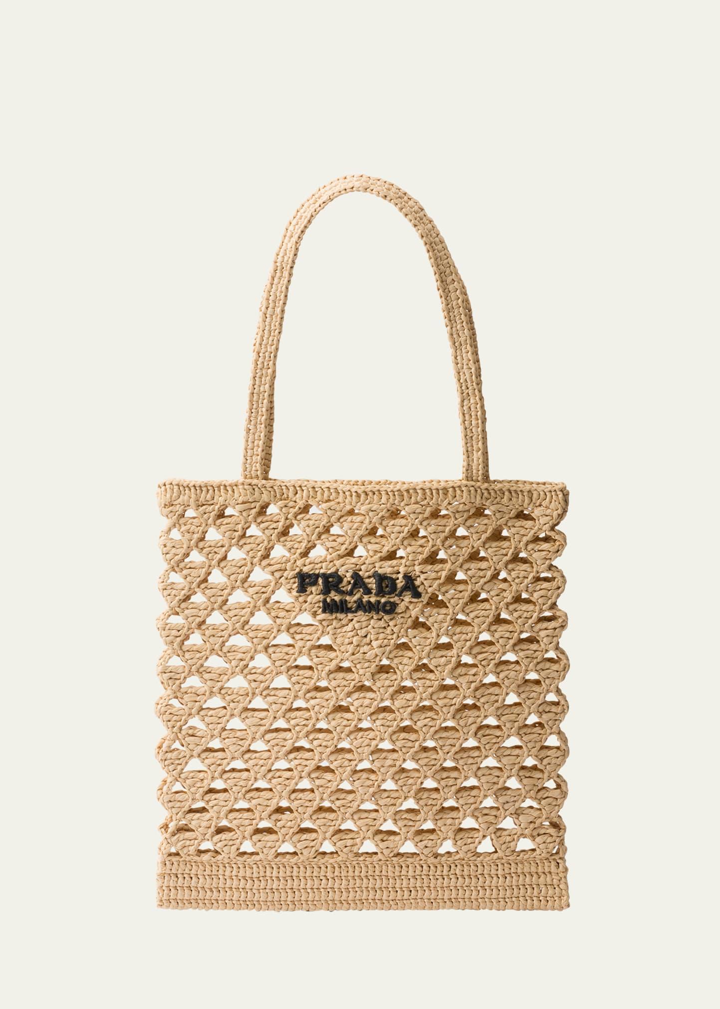 logo crochet tote bag