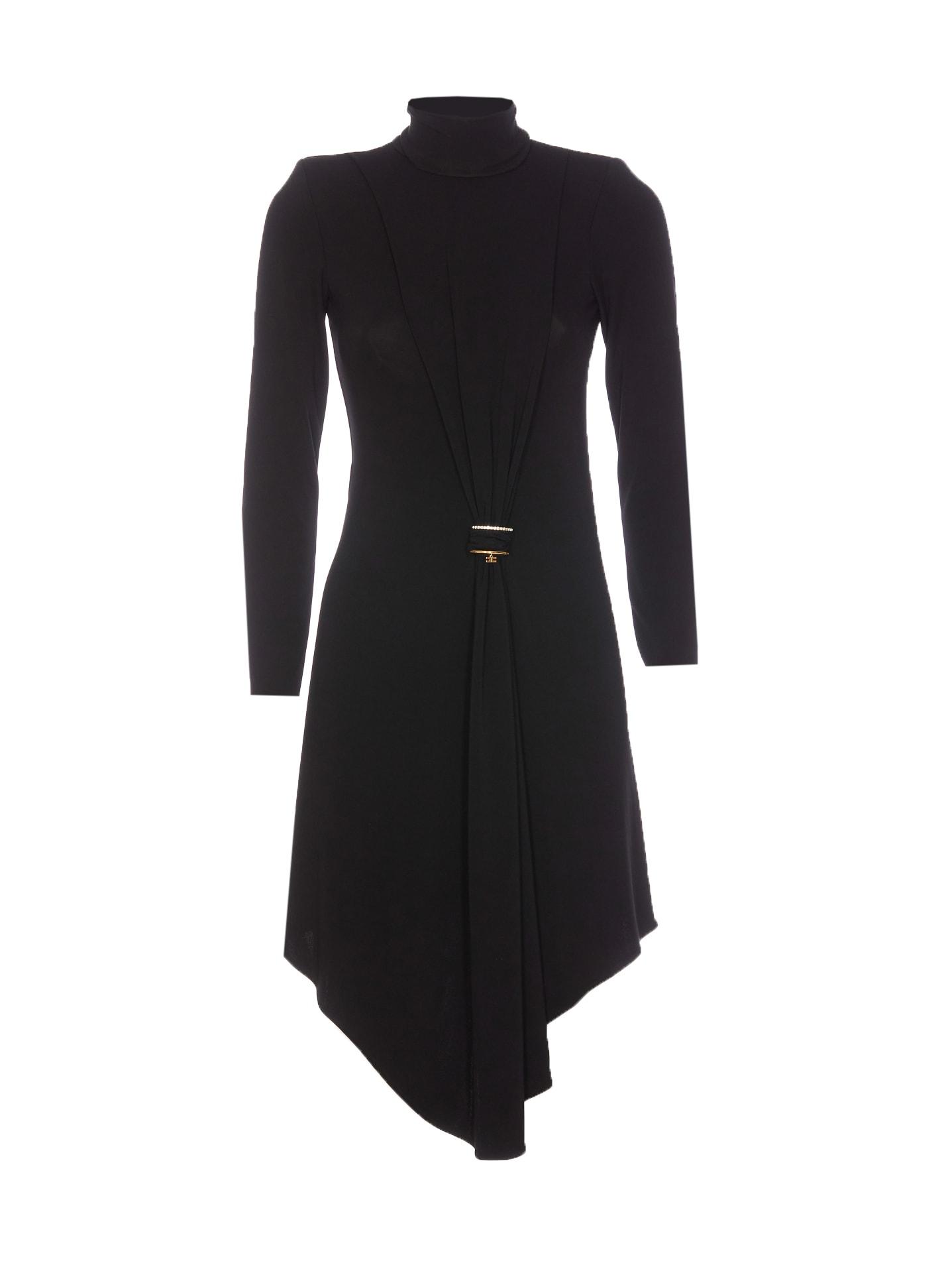 logo draped dress with jewelled detail