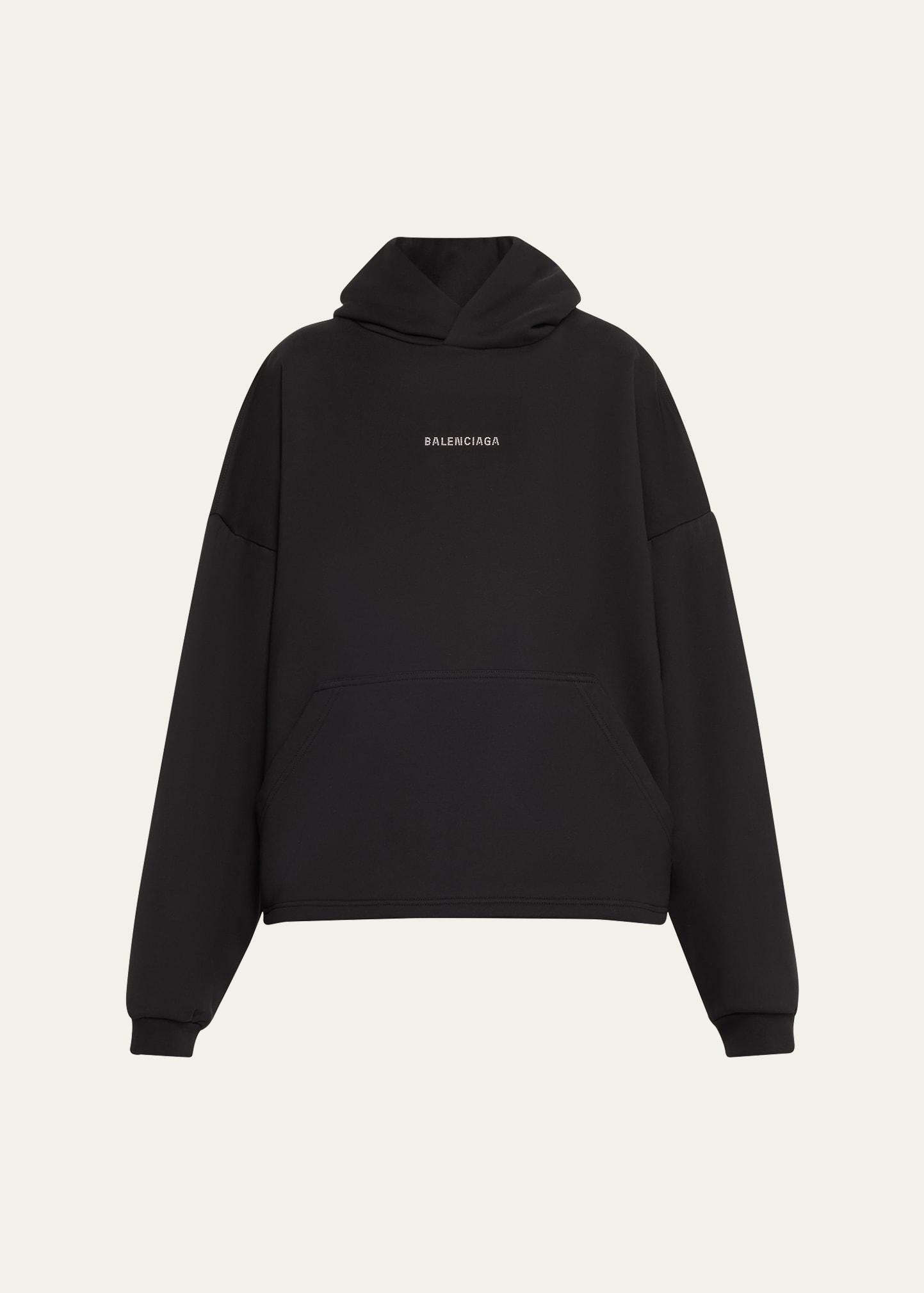 logo embellished cropped hoodie
