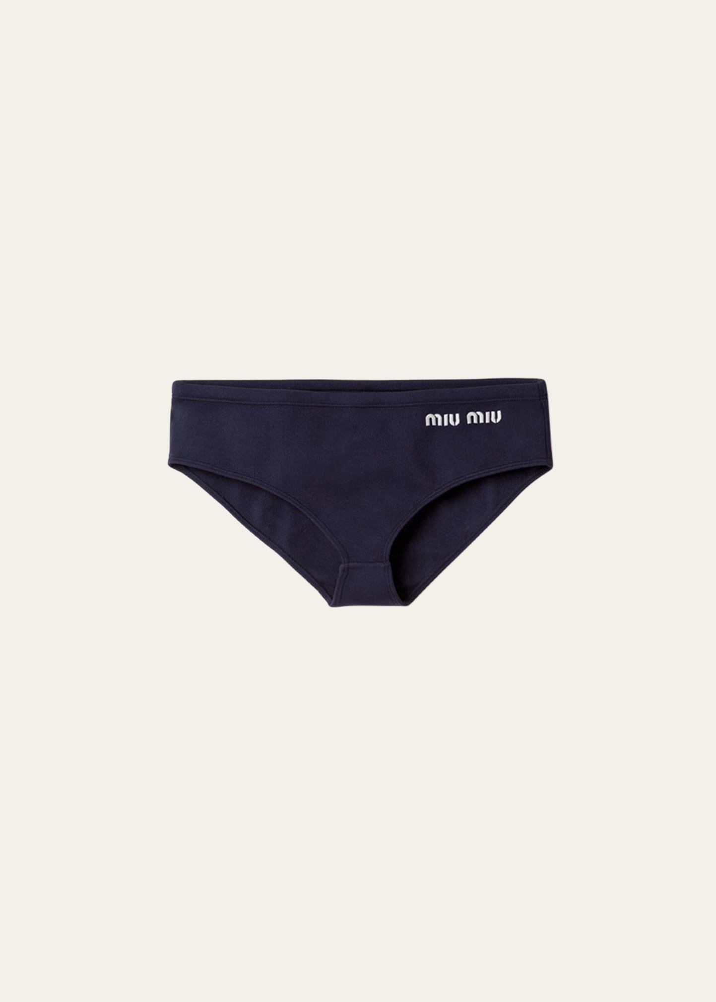 logo-embroidered bikini bottoms