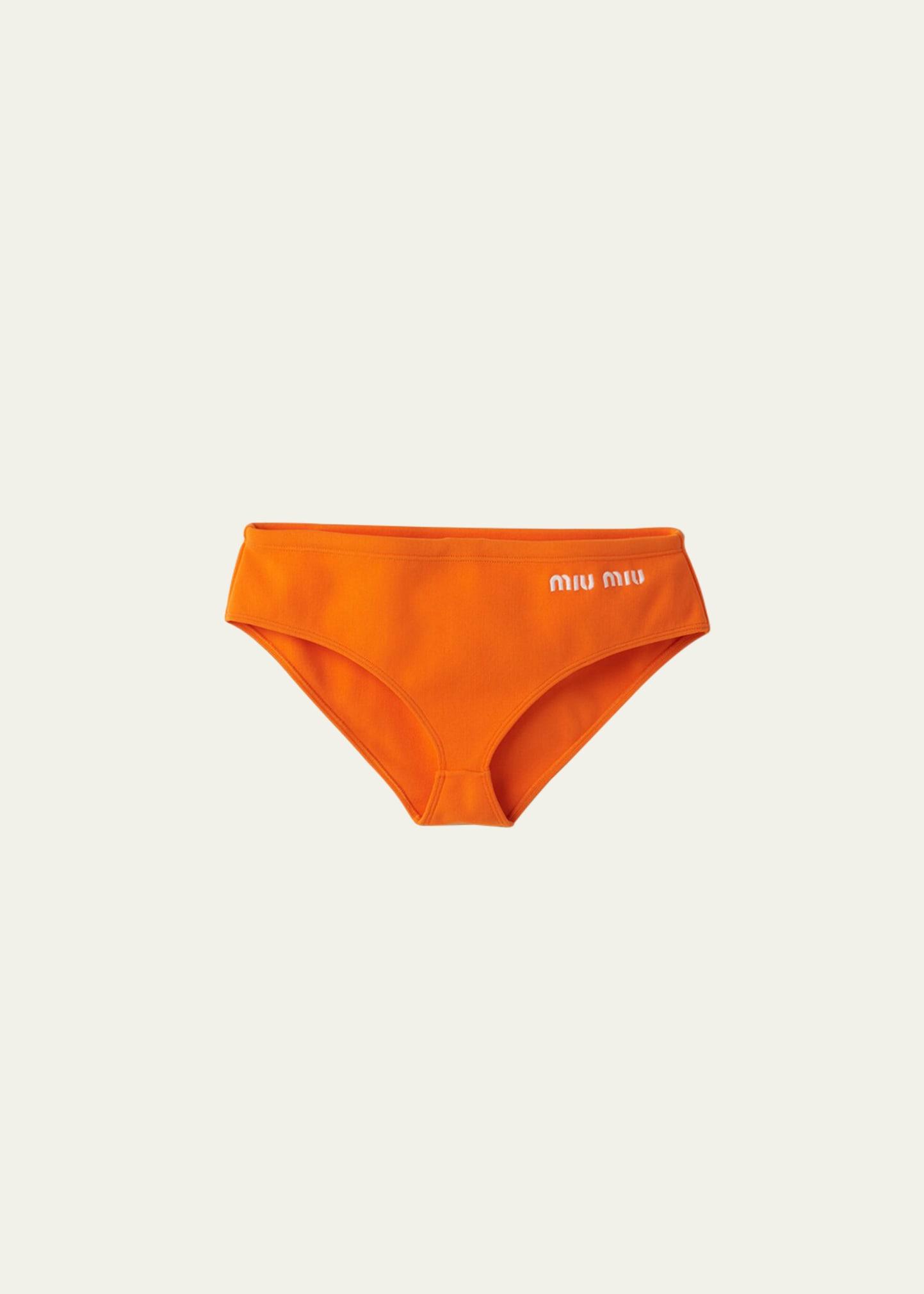 logo-embroidered bikini bottoms