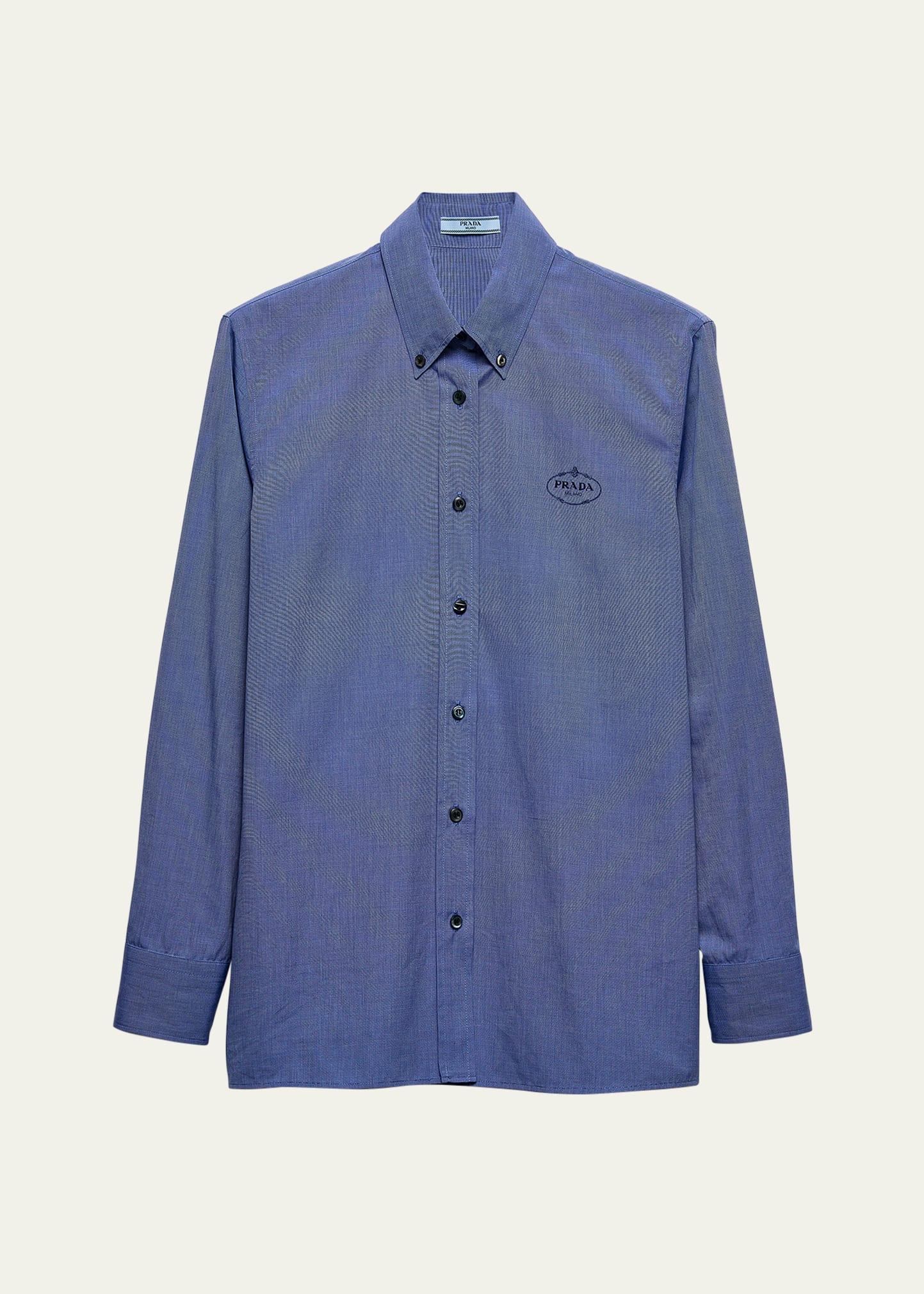 logo embroidered fil-a-fil shirt