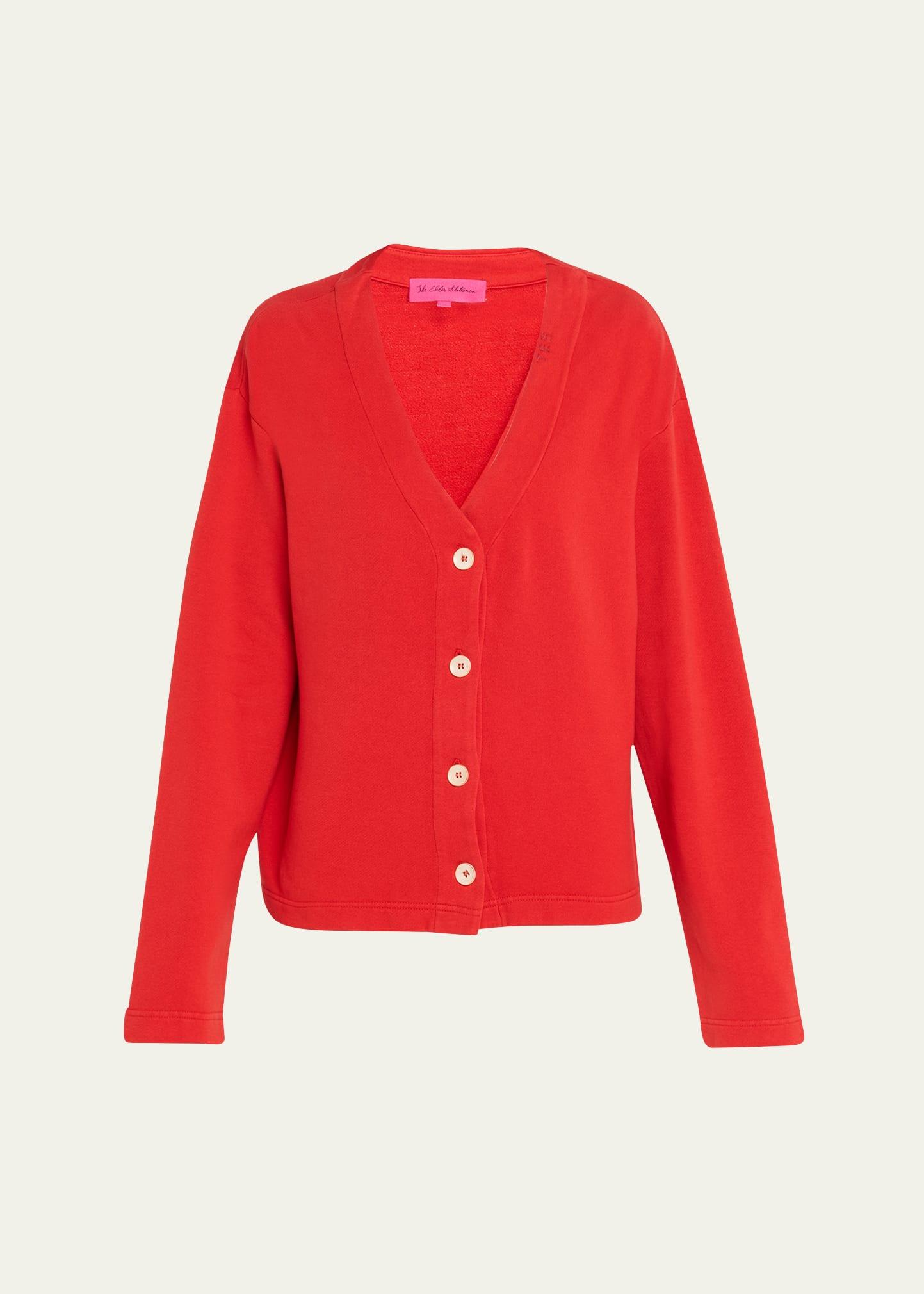 logo embroidered jersey cashmere cardigan