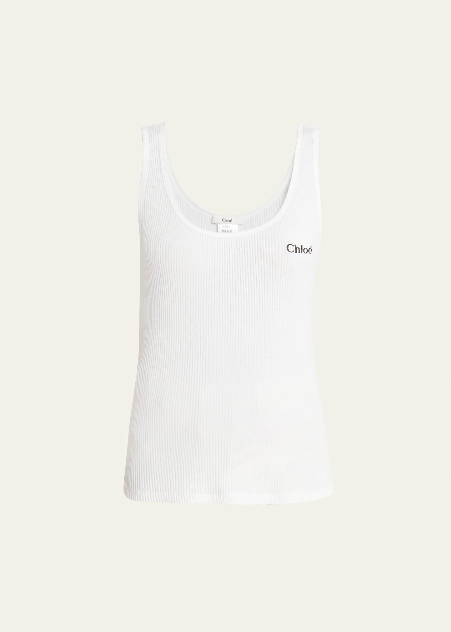 logo embroidered tank top