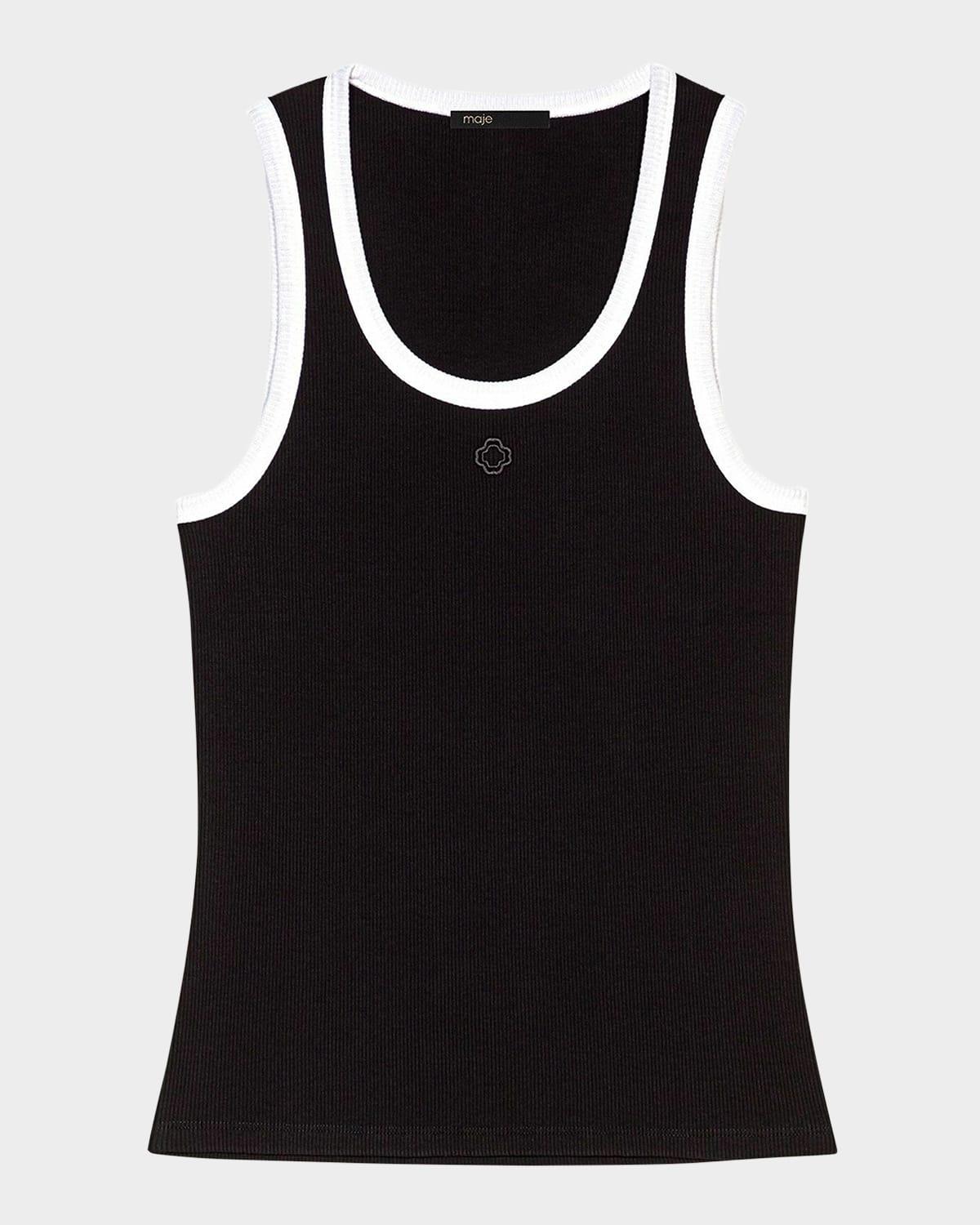 logo-embroidered tank top