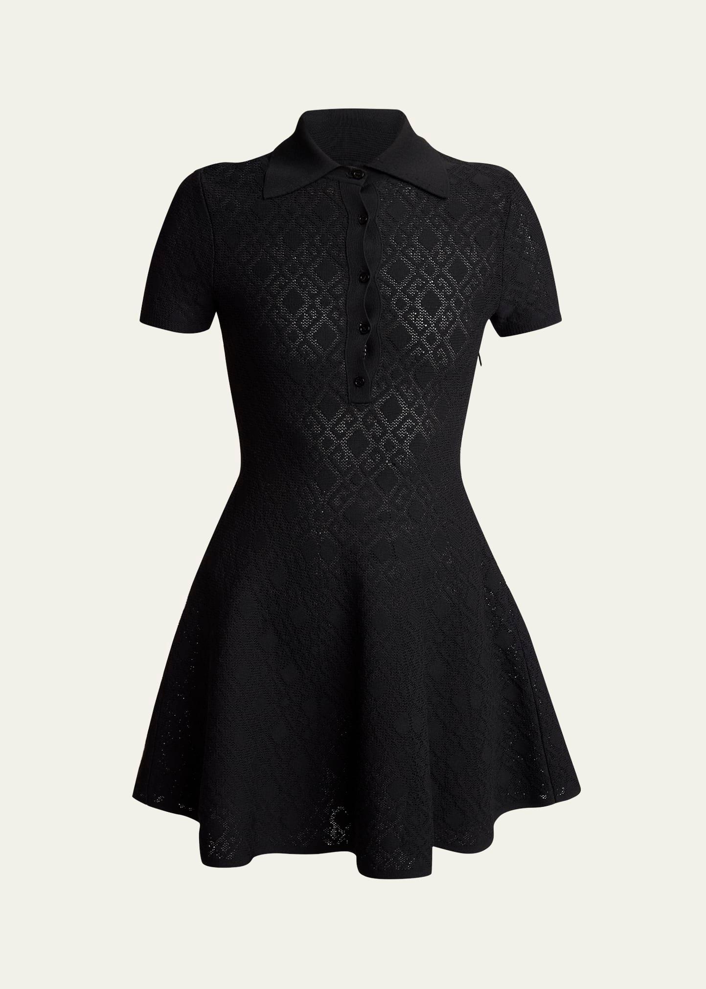 logo fit-flare mini polo dress