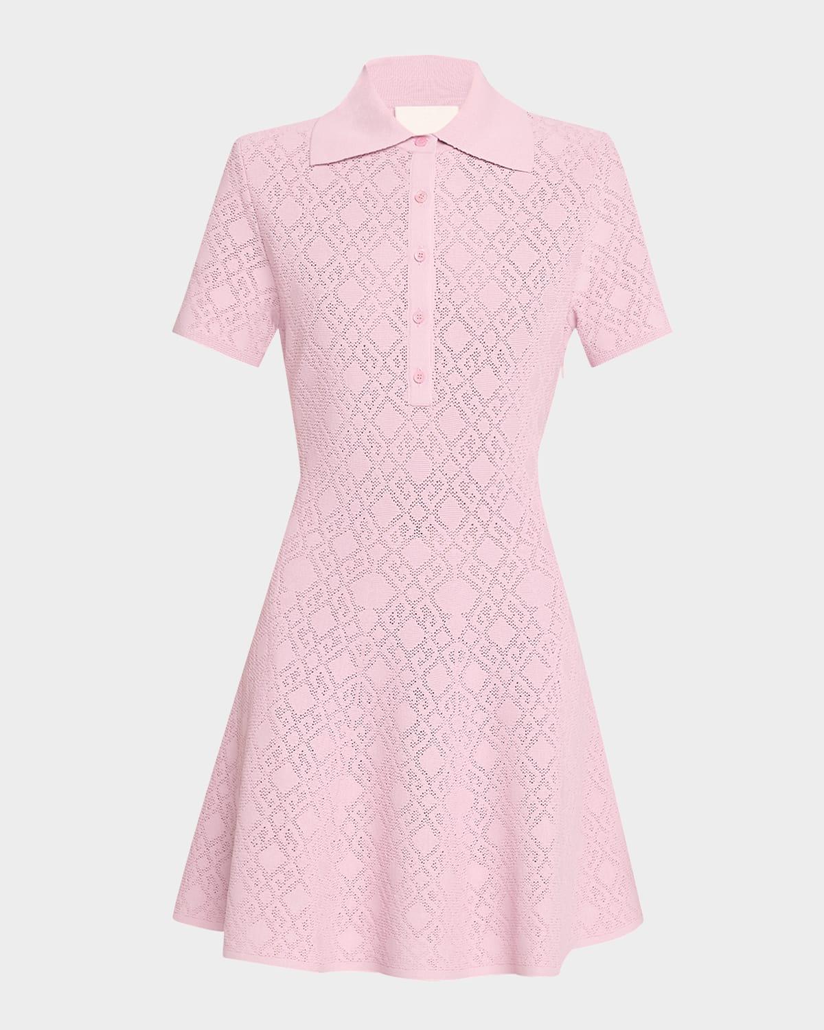 logo fit-flare mini polo dress