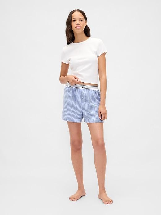 logo flannel boxer shorts