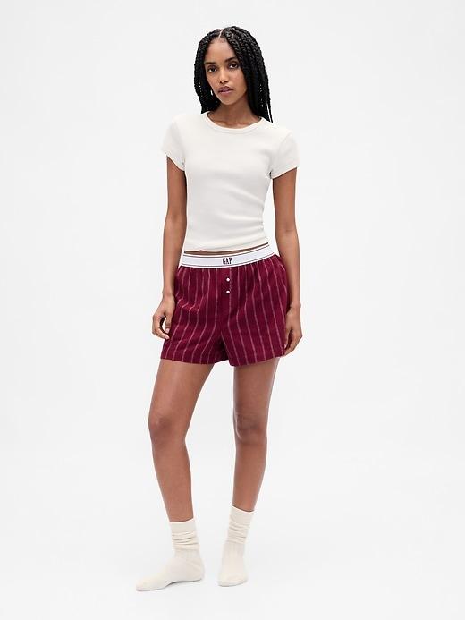 logo flannel boxer shorts