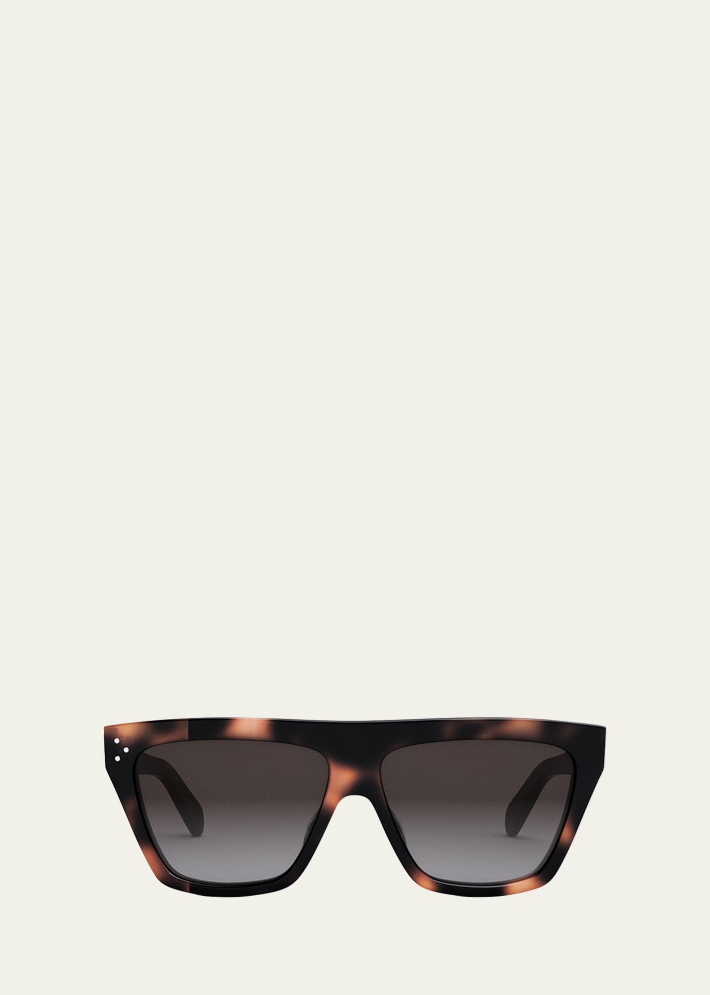 logo flat-top square acetate sunglasses