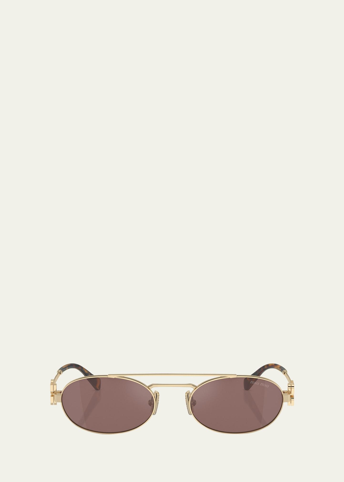 logo metal aviator sunglasses