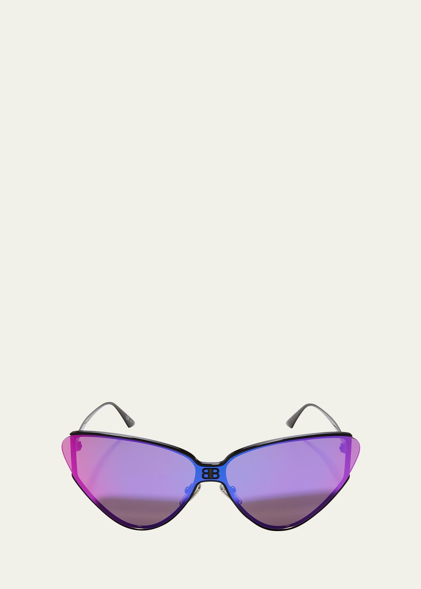 logo metal cat-eye sunglasses